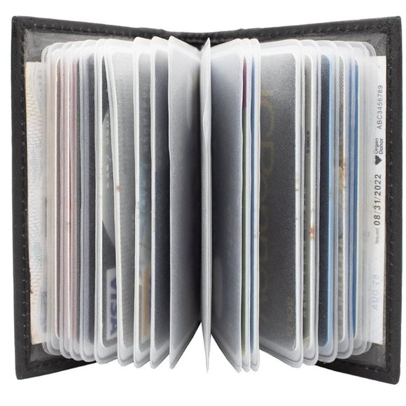 Men Genuine Leather Bifold Credit Card Holder with RFID Blocking - Picture 2 of 13